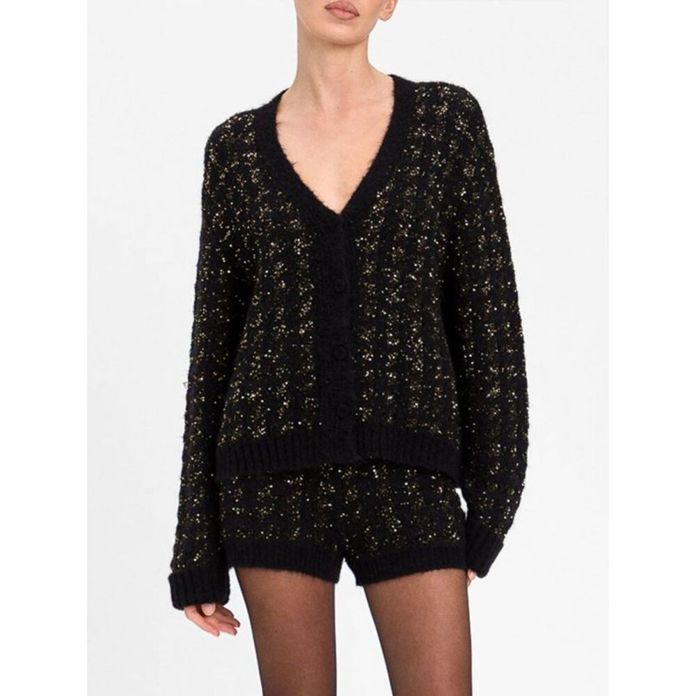 Twinset Women Twinset Lurex Cardigan With Deep V-Neck And Dropped Shoulders